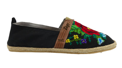 Espadrilles, bestickt PUNTO DE CRUZ - NEGRO